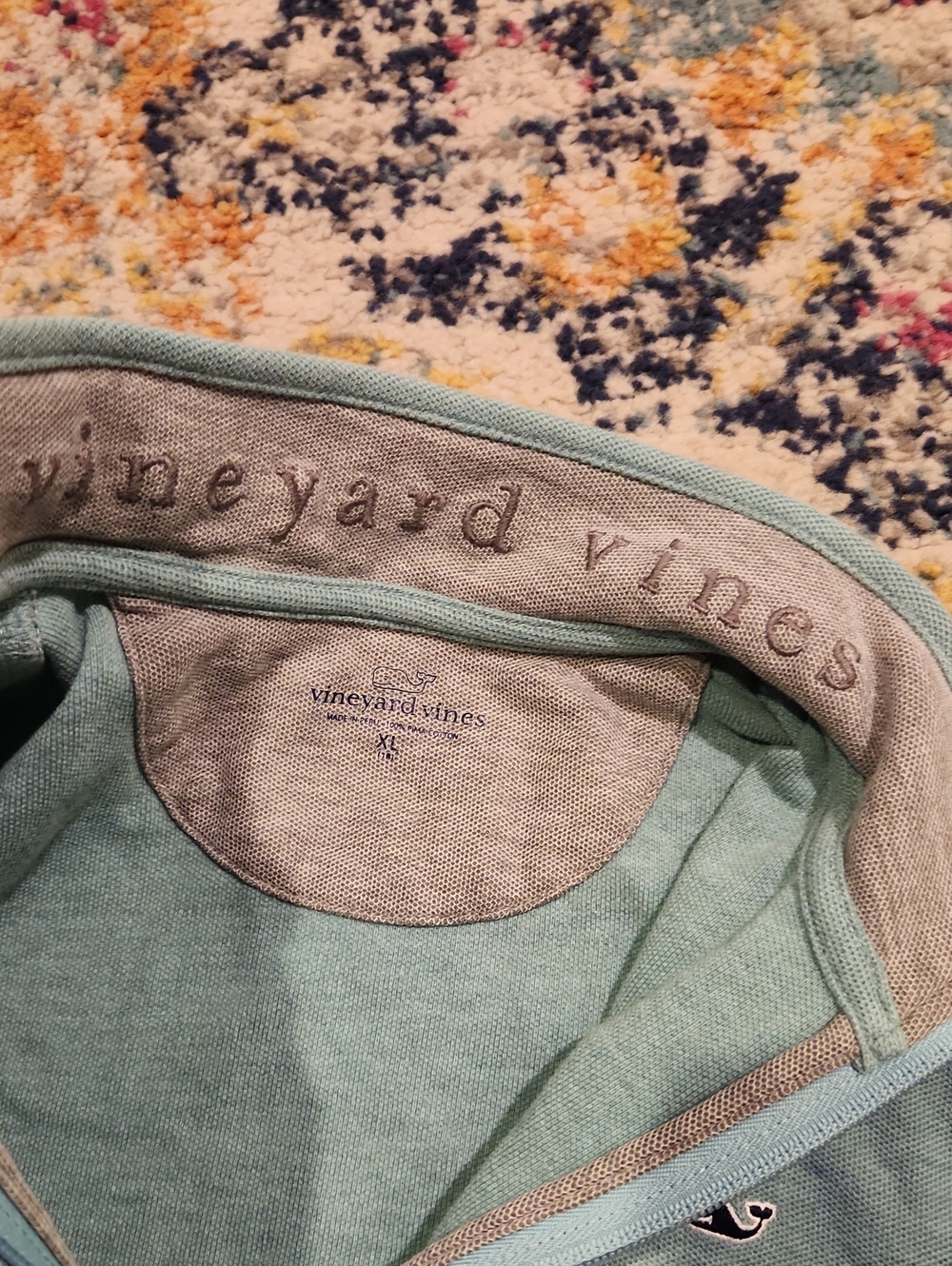 Vineyard Vines Boys Aqua Quarter-Zip Pullover - Picture 6 of 6